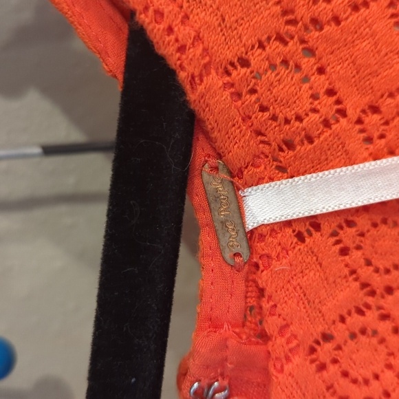 Free People Orange Dress Mini See-Through Daisy Waist Size 10 ASO Taylor Swift - Picture 4 of 10